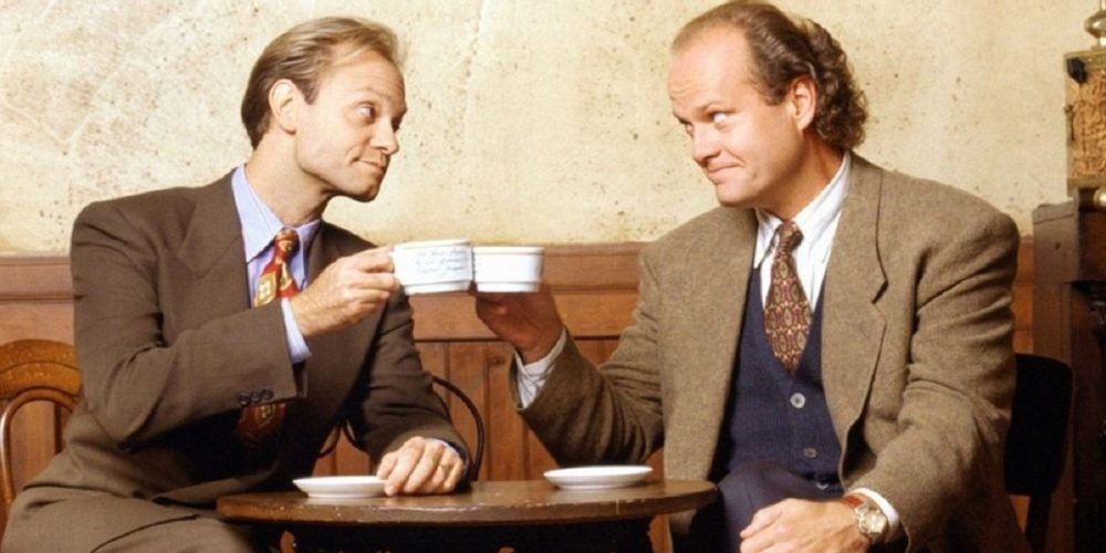 Frasier and Niles have coffee