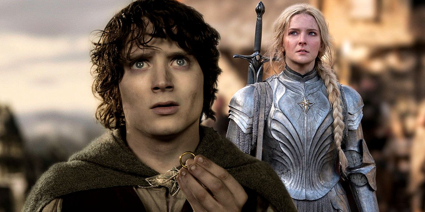 Frodo in Lord of the Rings and Galadriel in The Rings of Power