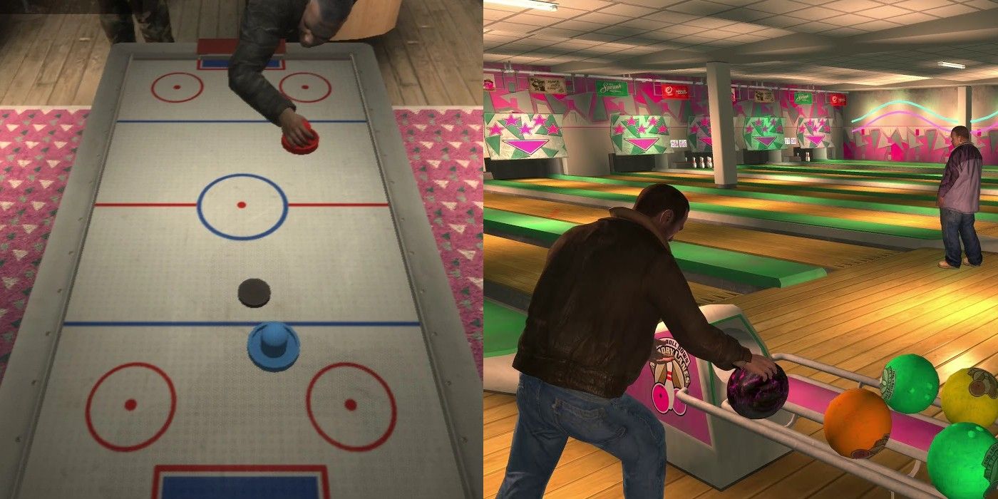 GTA 4 Air Hockey Bowling Mini Games