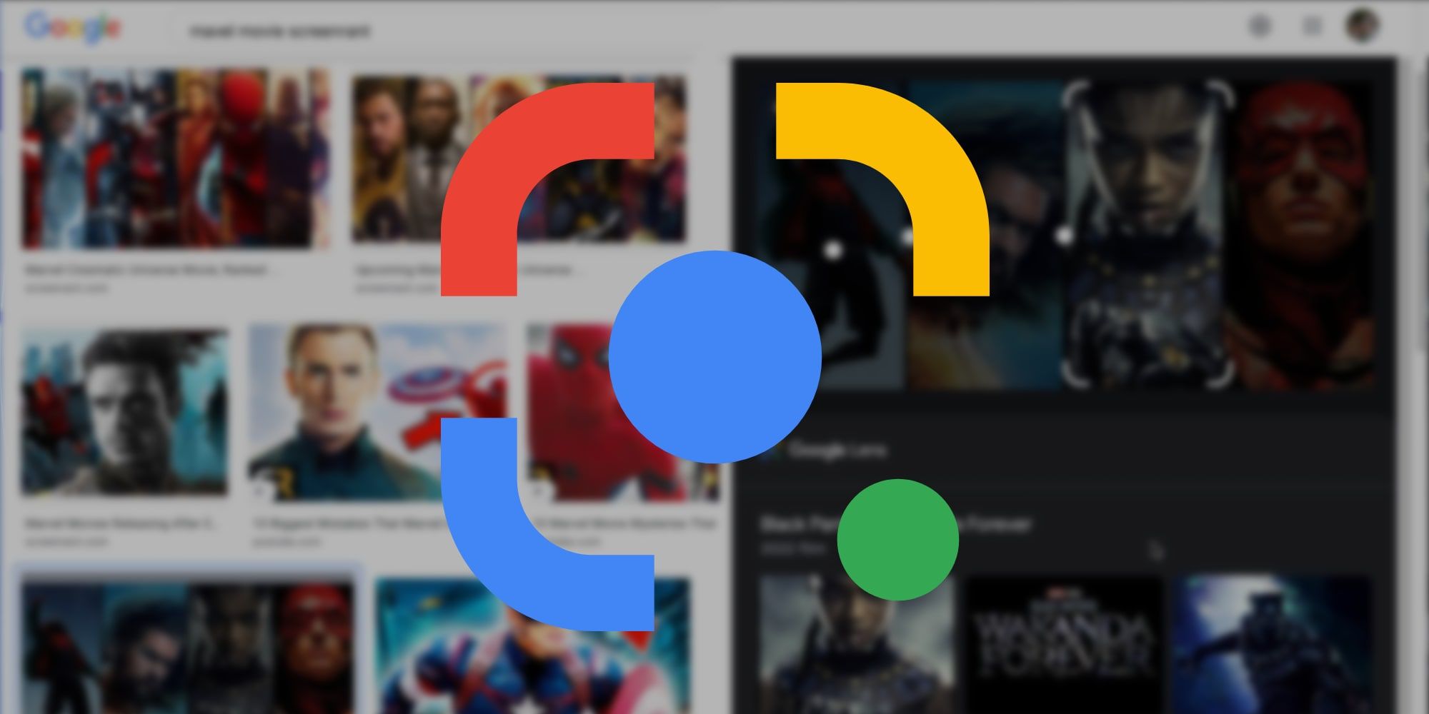 Logo Google Lens sur la recherche d'images du navigateur