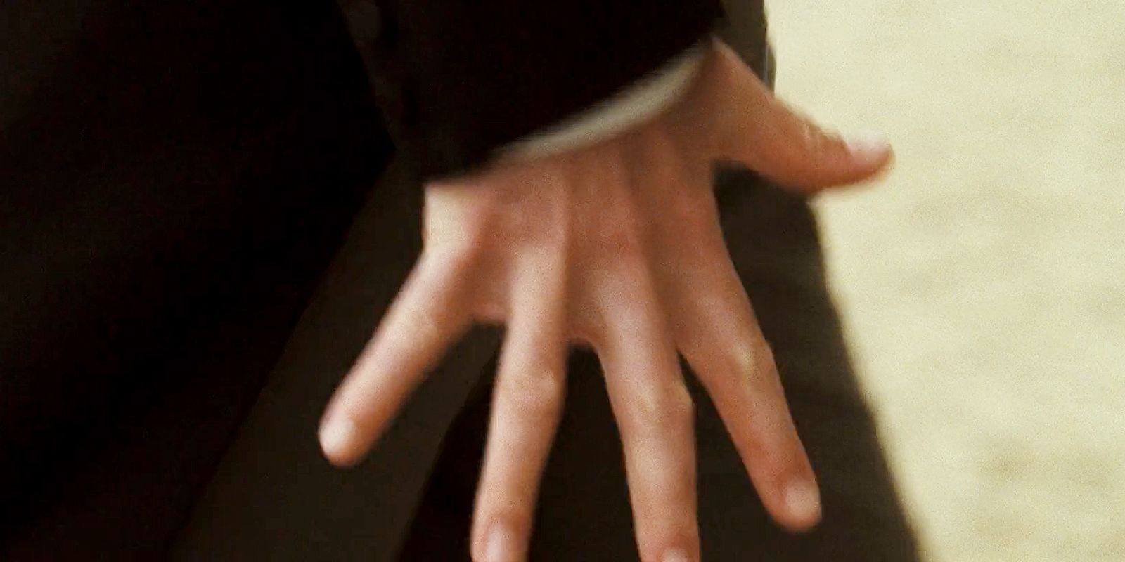 Matthew Macfayden in the hand flex scene in Pride &amp; Prejudice - shot of the hand.