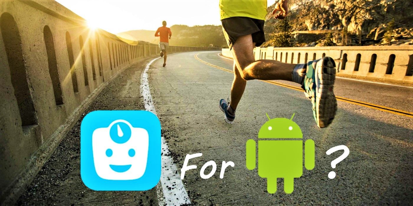 Happy Scale and Android logo over runner exercise