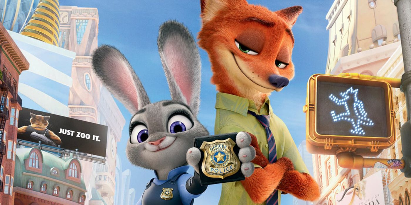 Hops and Nick posing in Zootopia.