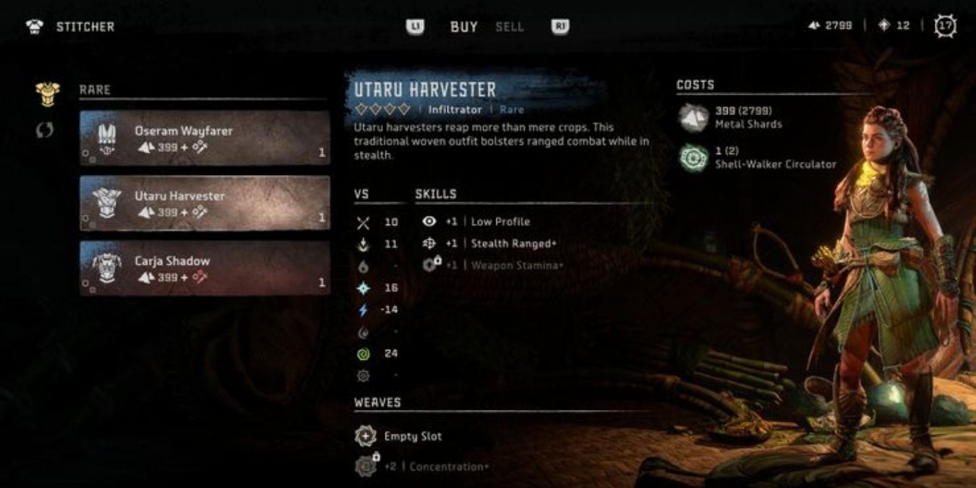 Utaru Harvester outfit in Horizon Forbidden West