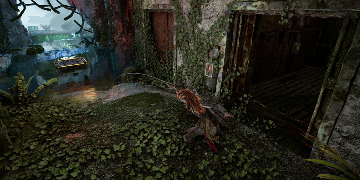 How to Solve The Isle of Spires Ruin in Horizon Forbidden West Pulling Crate