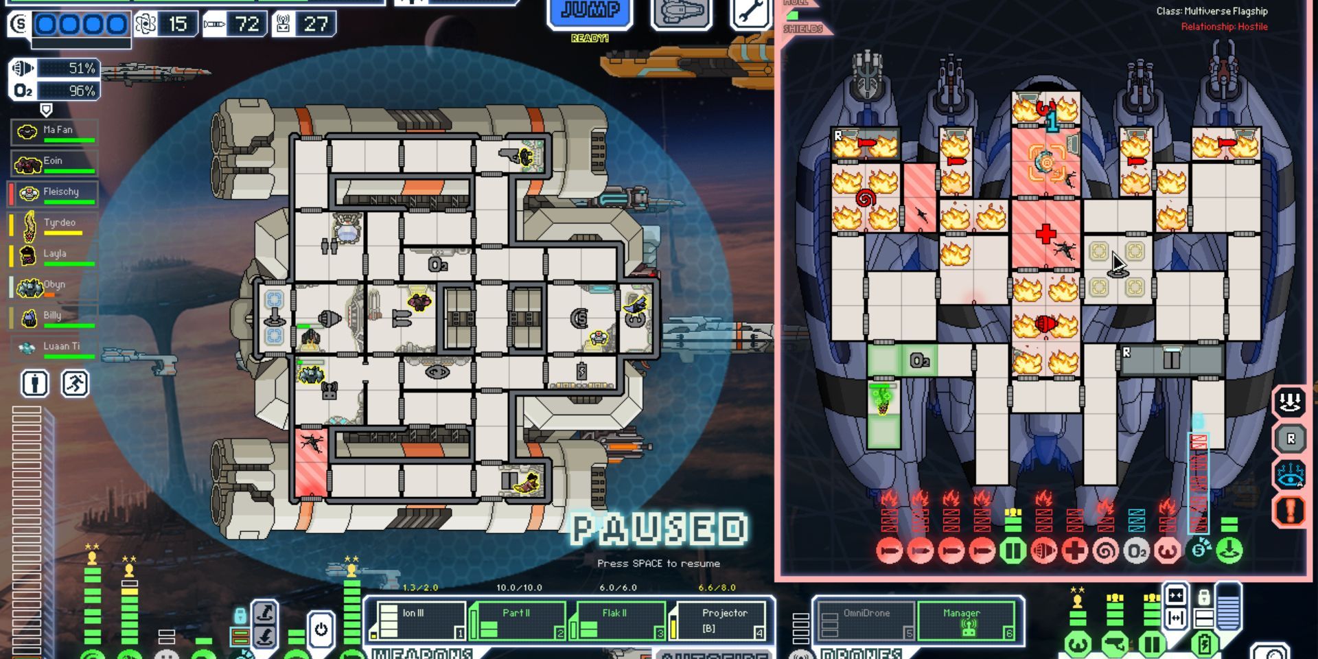 Gameplay from the video game FTL: Faster Than Light.