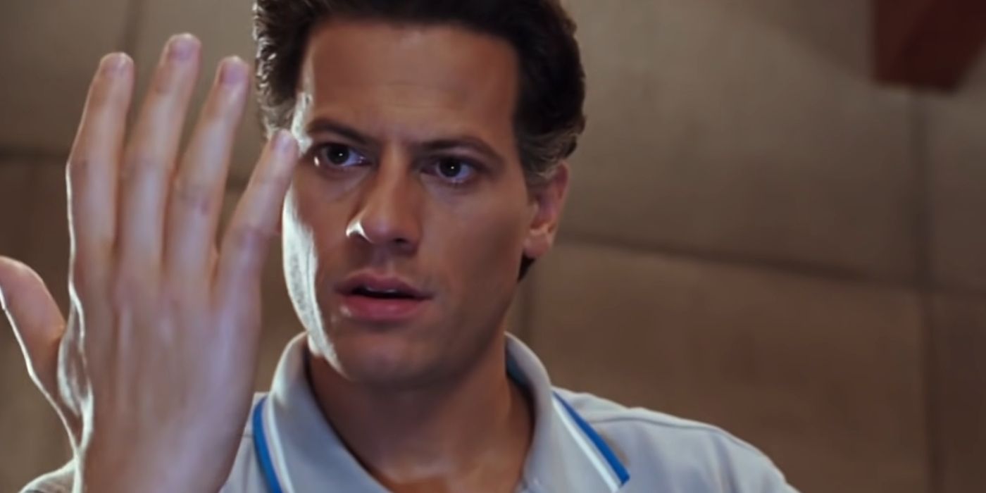 Reed Richards looking at his hand in Fantastic Four (2005)Reed Richards (Ioan Gruffudd) examines his hand after stretching
