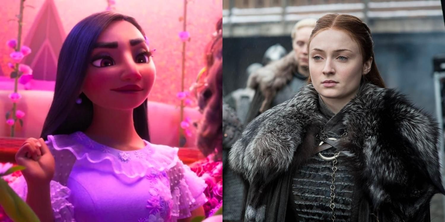 Isabella looking smug in Encanto and Sansa looking smug in Game of Thrones