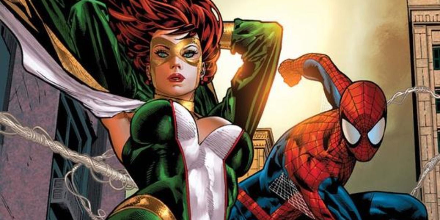 Jackpot and Spider-Man swing into battle in Marvel Comics.