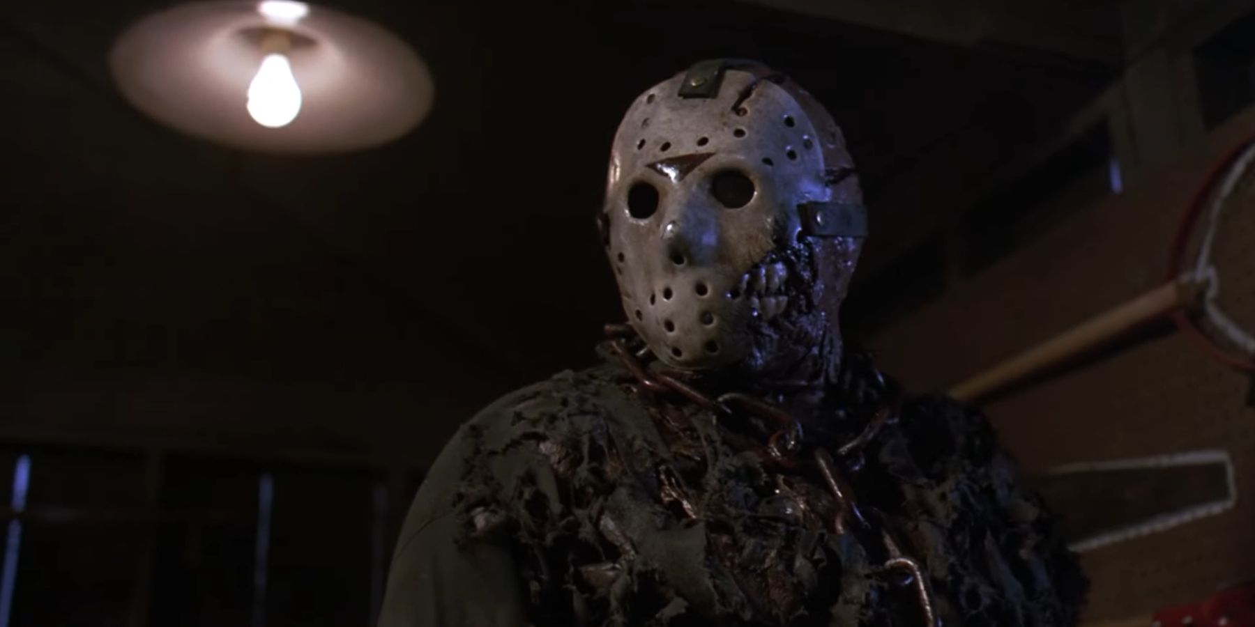 Jason Voorhees inside a barn in Friday The 13th Part VII The New Blood