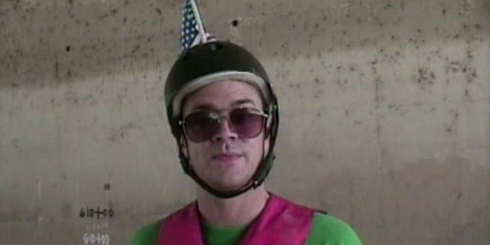 Johnny Knoxville in the roller jump on Jackass