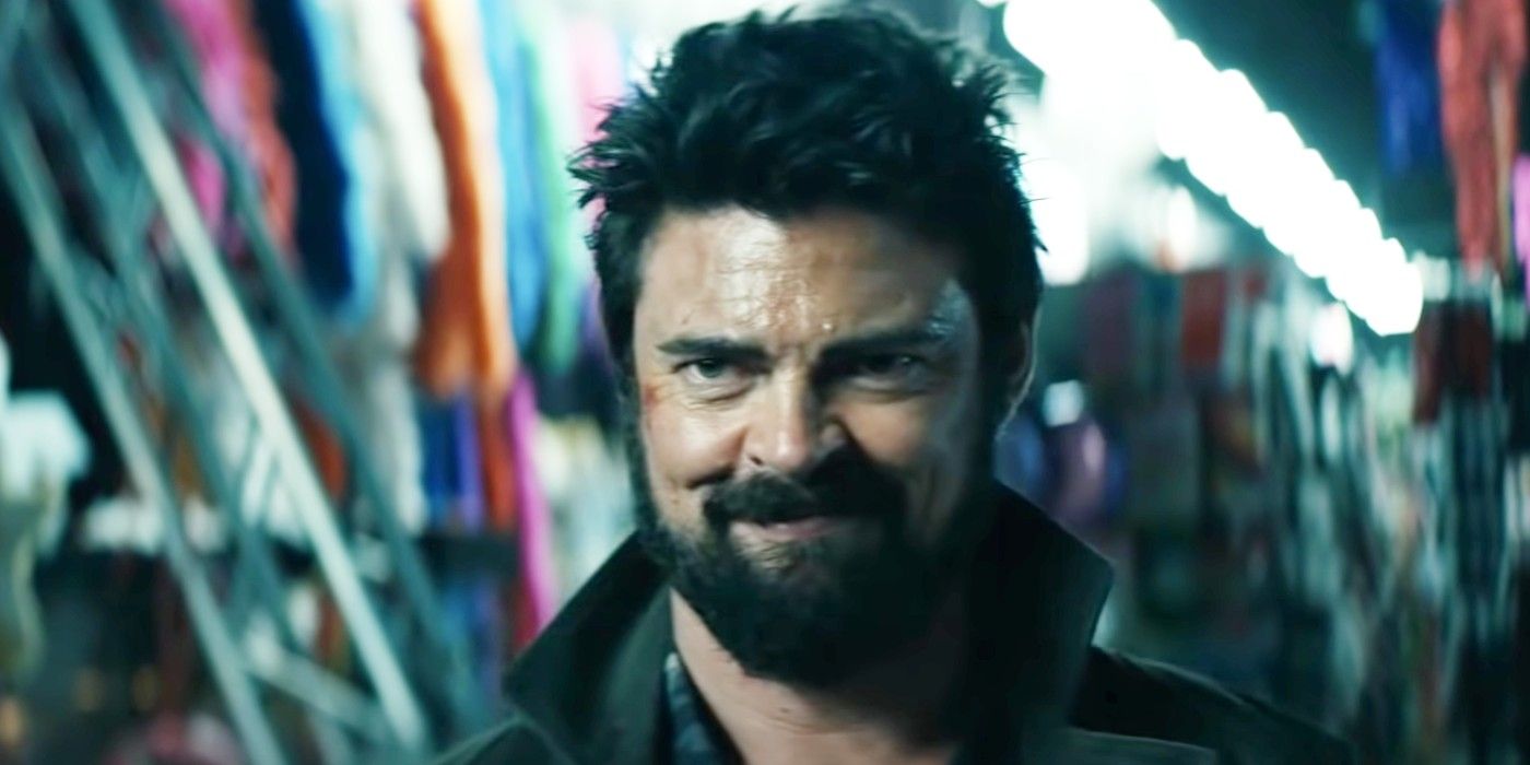 Karl Urban smiling as Butcher in The Boys
