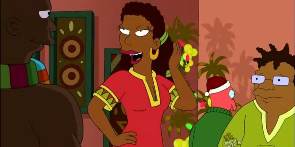LaBarbara stands next to Hermes in the Futurama Kwanza special
