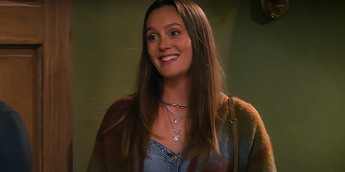 Meredith sorrindo na porta de Jesse em How I Met Your Father. 