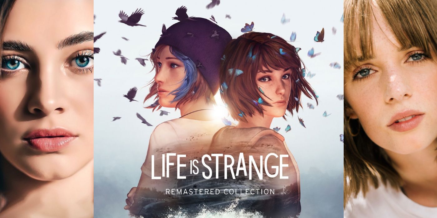 collage of Josephine Langford on the left, middle cover of Life Is Strange Game remastered, and right Maya Hawke