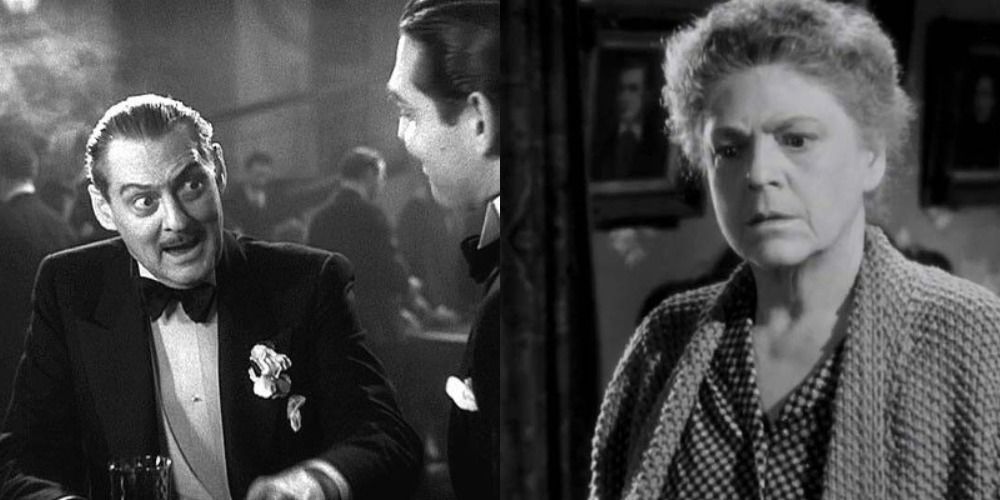 Split image showing Lionel Barrymore in A Free Soul and Ethel Barrymore in None But The Lonely Heart
