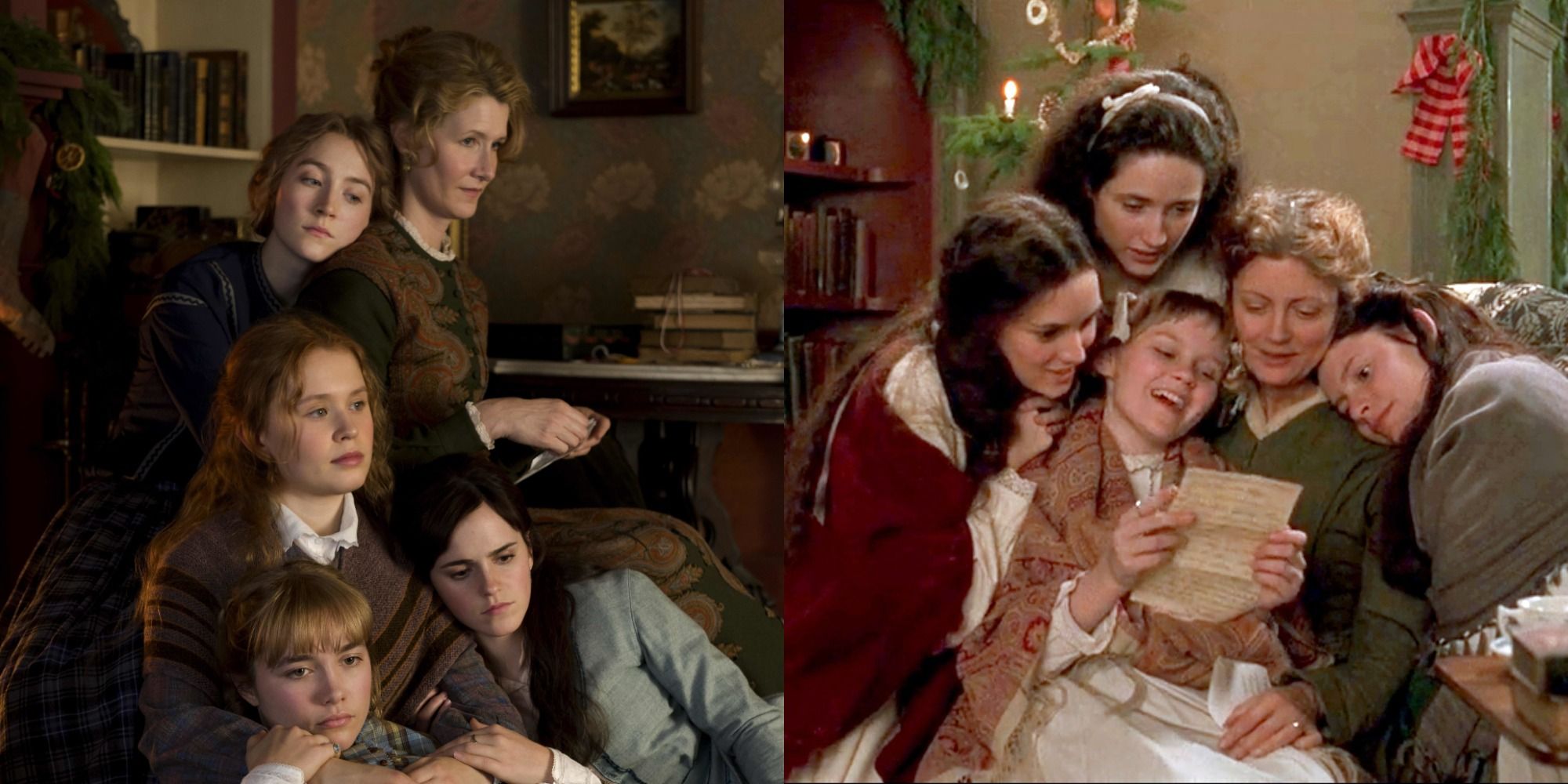 Split image showing the main characters from Little Women 2019 and 1994