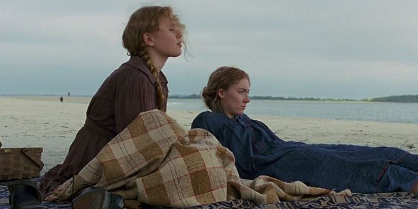 Meg and Jo at the beach in Little Women