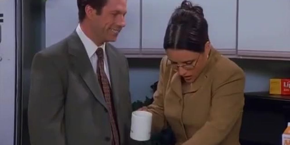 Lou the sidler and Elaine in Seinfeld