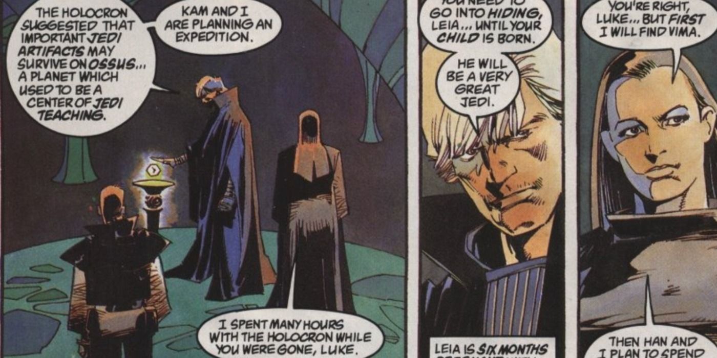 Luke and Leia talk in Dark Empire II comic book.