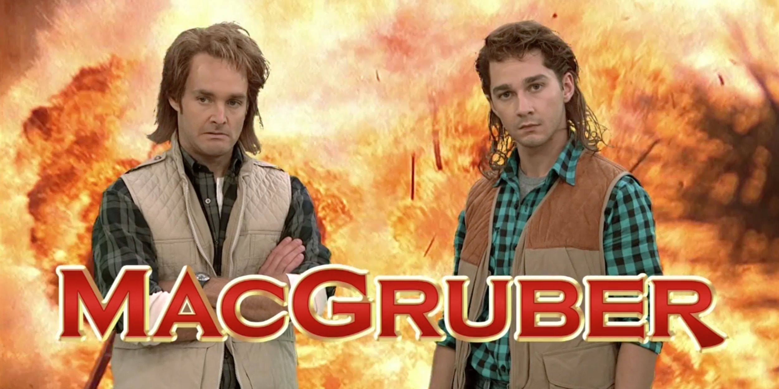 Will Forte and Shia LaBeouf in a MacGruber sketch on SNL