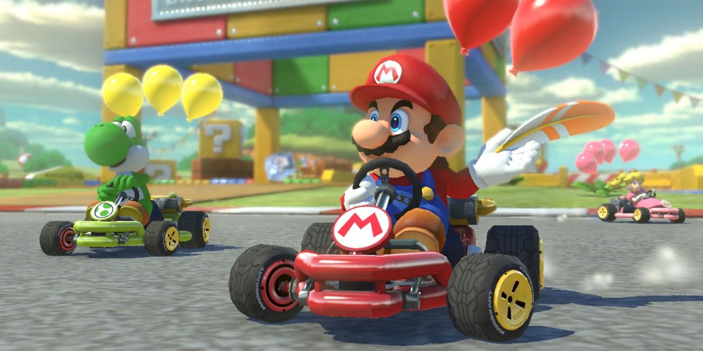 Yoshi and Mario in Mario Kart 8 Deluxe 