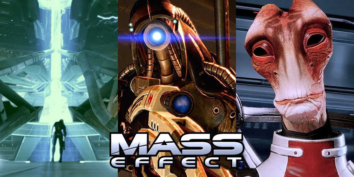 Split image of Shepard, Legion and Mordin from Mass Effect