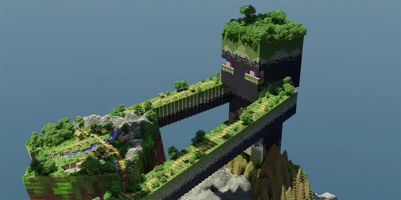 Massive Minecraft Enderman Island