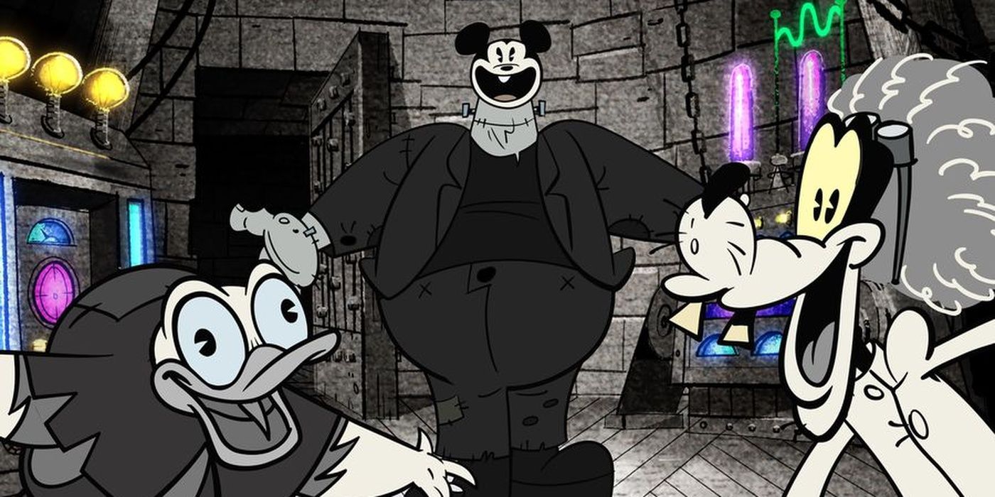 Mickey parodies Young Frankenstien in Halloween Spooktacular