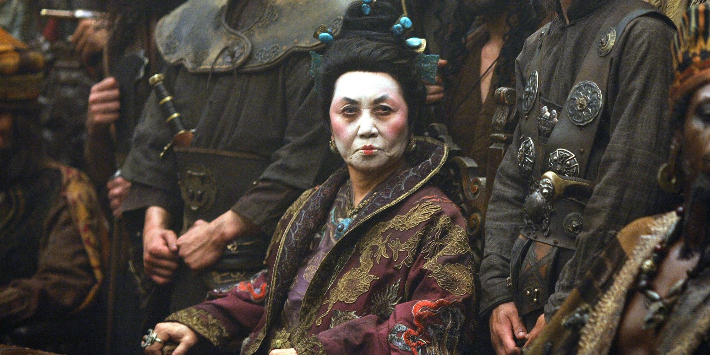 Mistress Ching seated in the Brethren Court in Pirates of the Caribbean