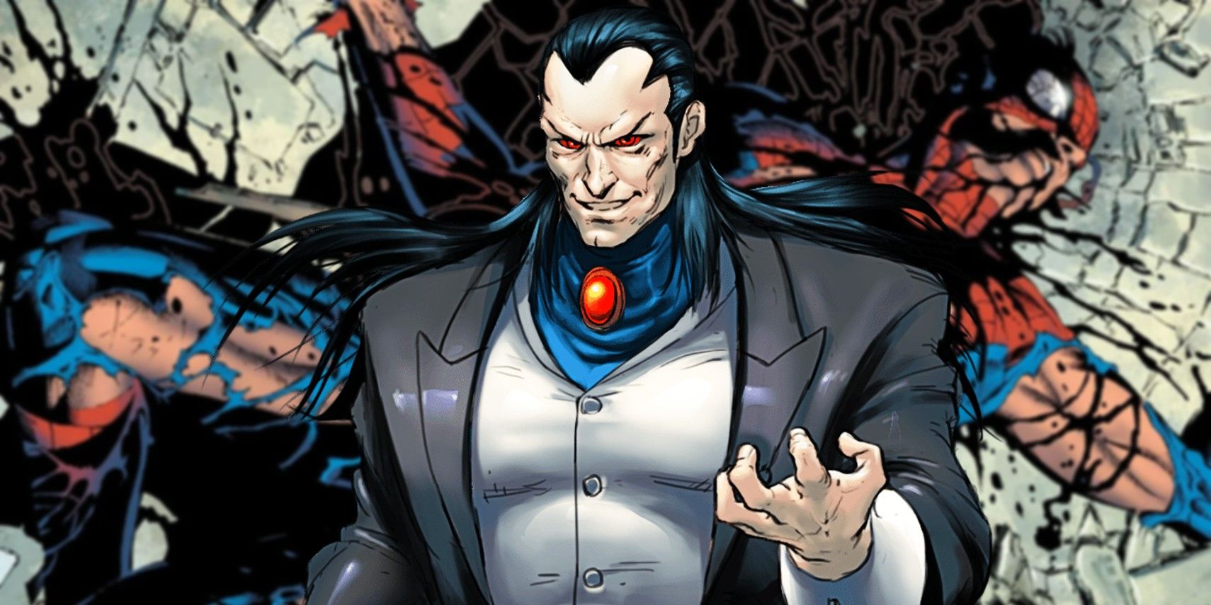 Morlun In front of an injured Spider-Man
