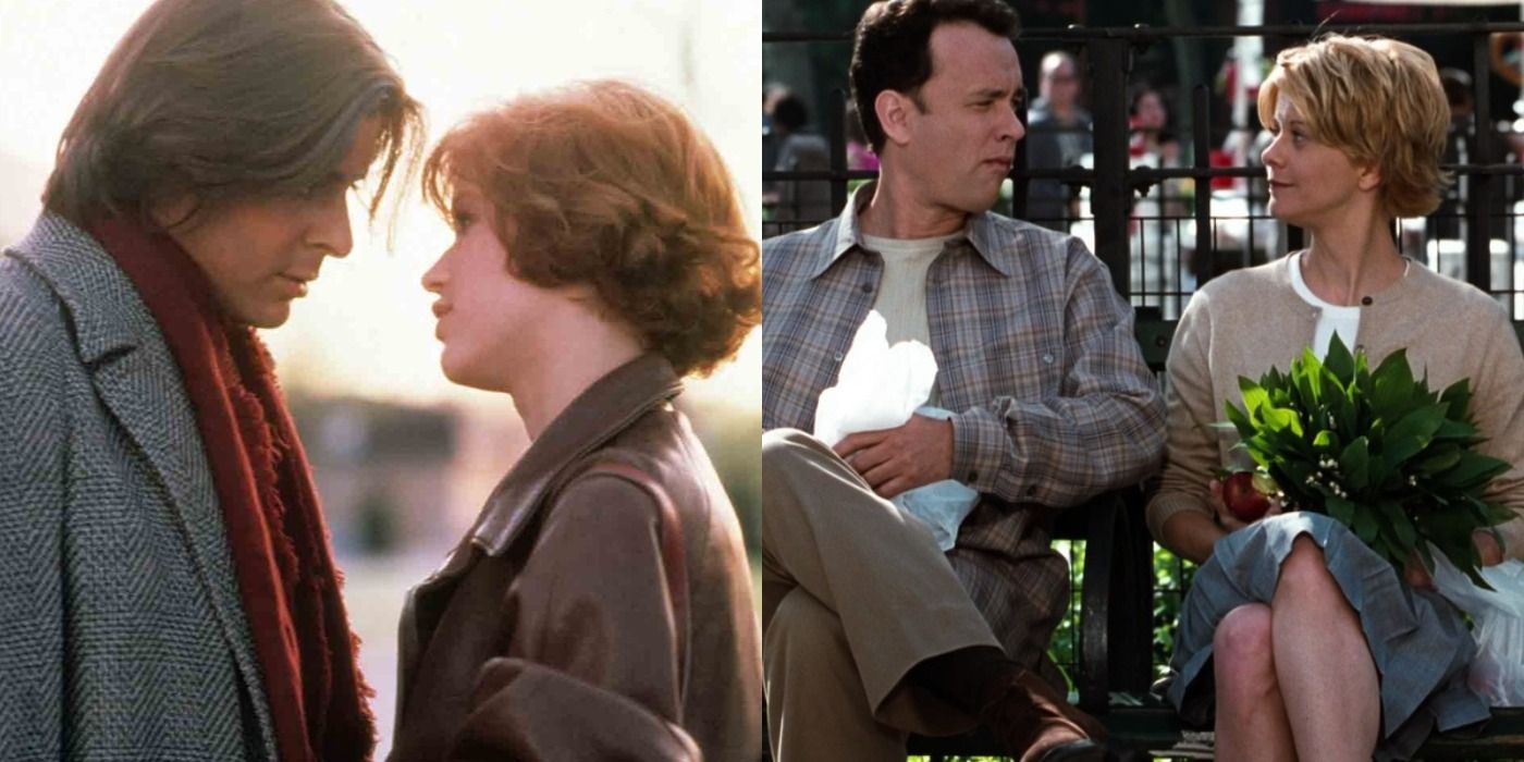Split image of The Breakfast Club and You've Got Mail couples