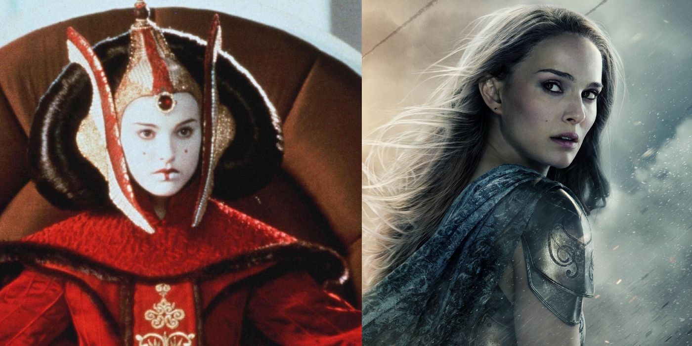 Side by side of Natalie Portman as Padmé and Jane Foster
