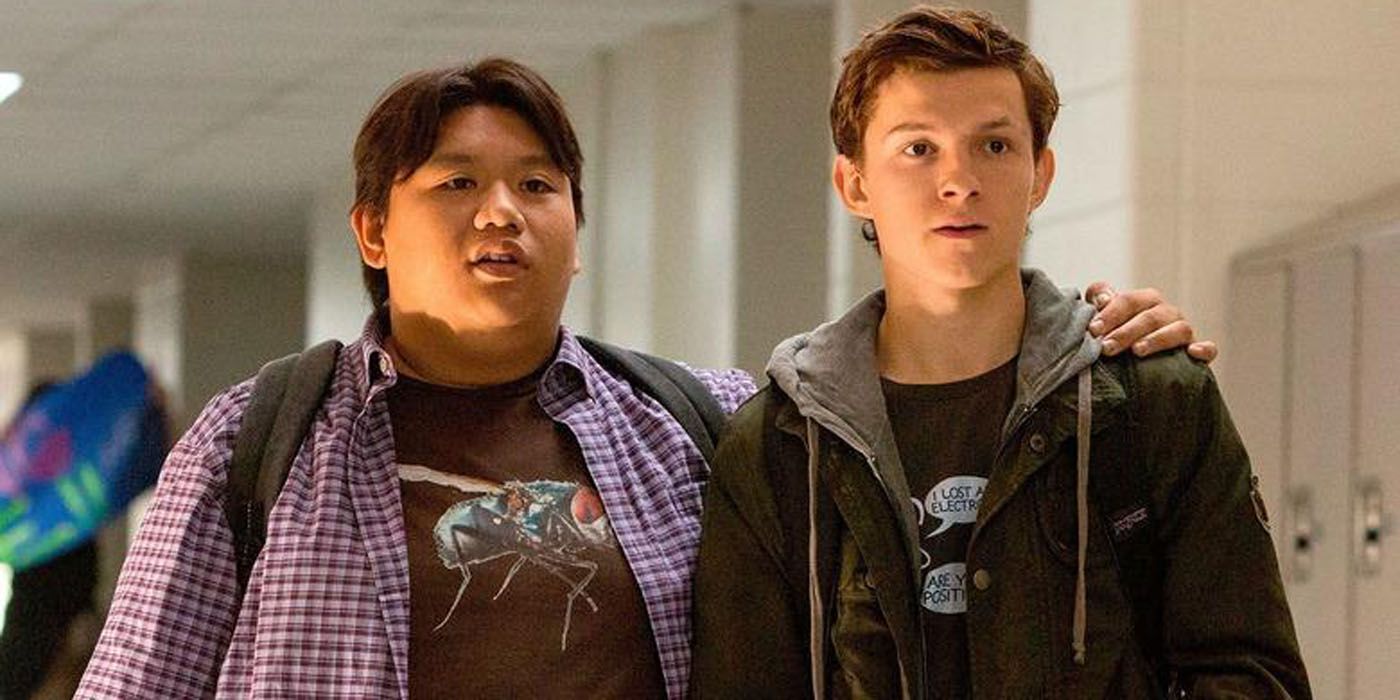 Ned with his arm around Peter Parker.