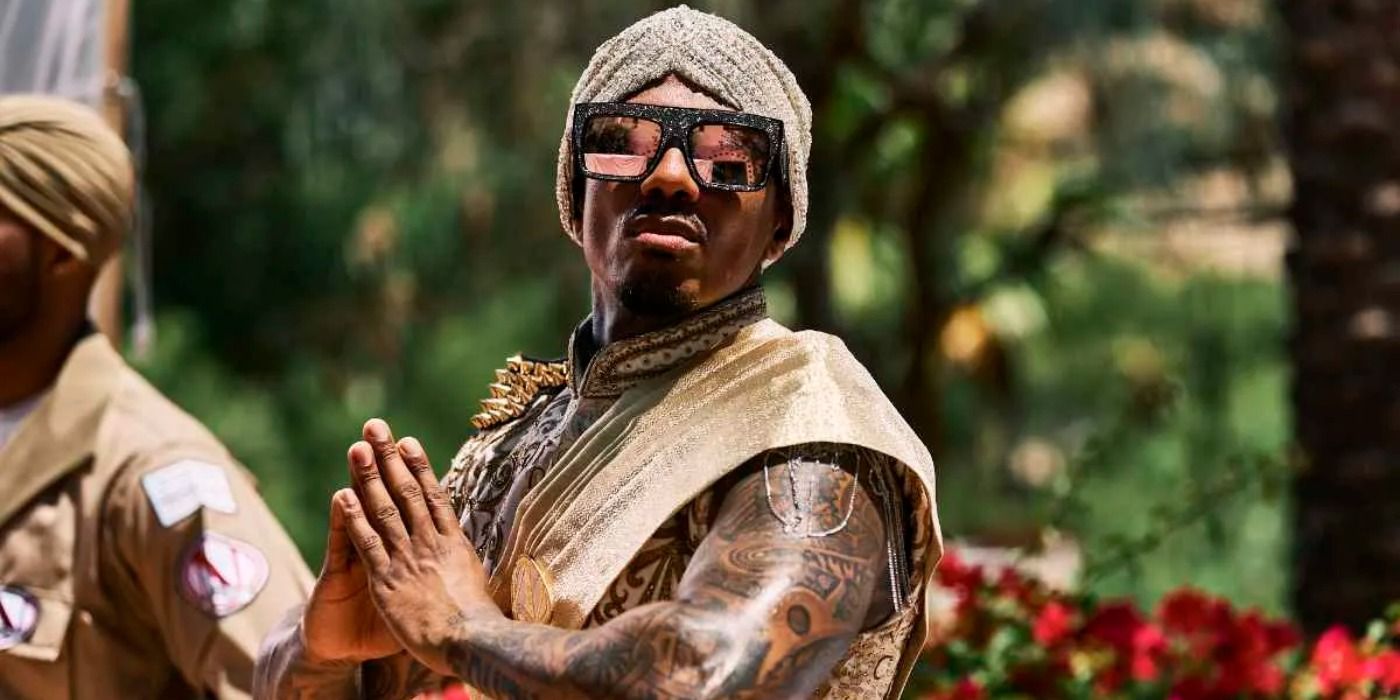 Nick Cannon does yoga in Real Husbands Of Hollywood