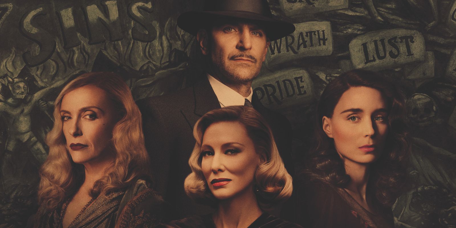 Bradley Cooper, Rooney Mara, Cate Blanchett, and Toni Collette in Nightmare Alley