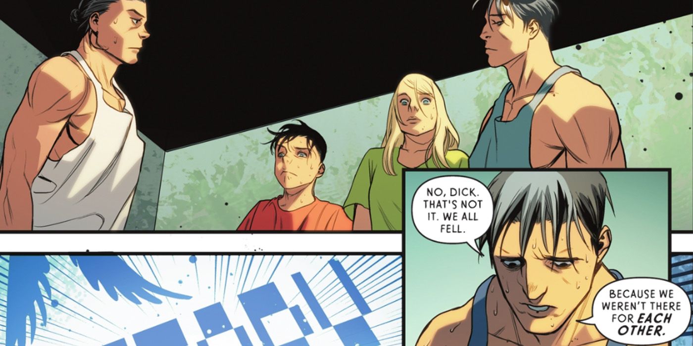 Nightwing, Robin, Spoiler, and Red Hood in Robins #5