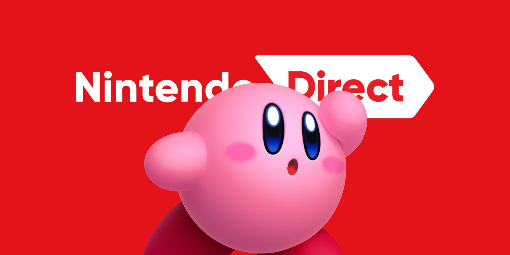 Blended image fo the Nintendo Direct logo and Kirby