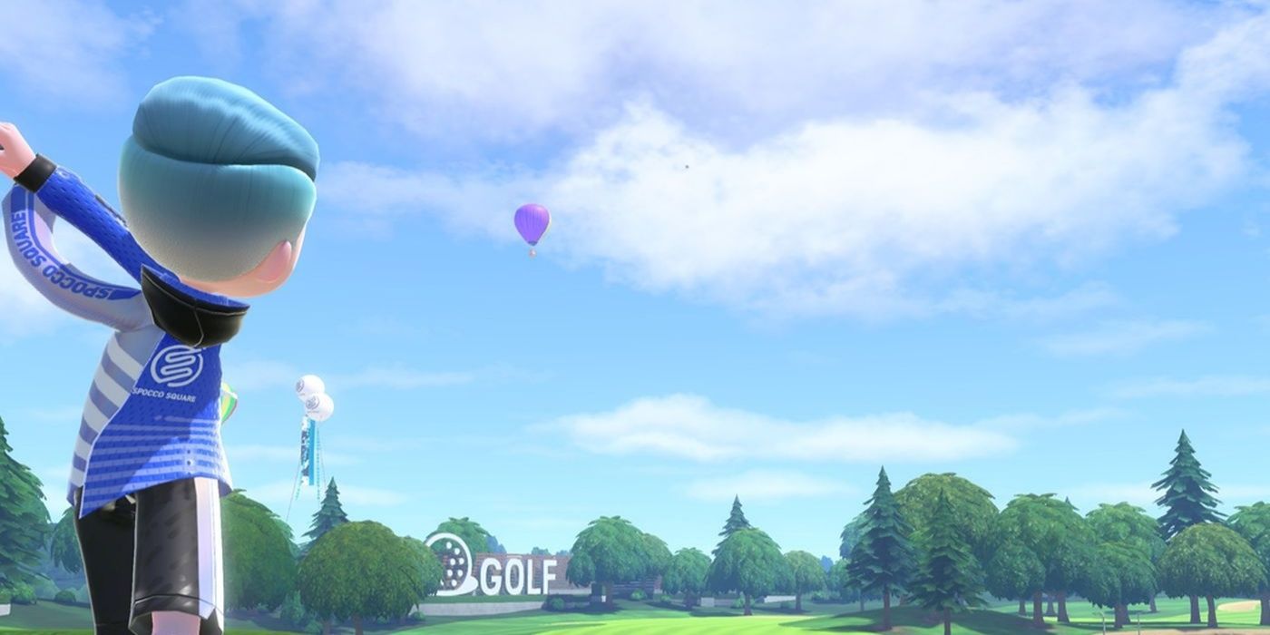 A player golfing in Nintendo Switch Sports