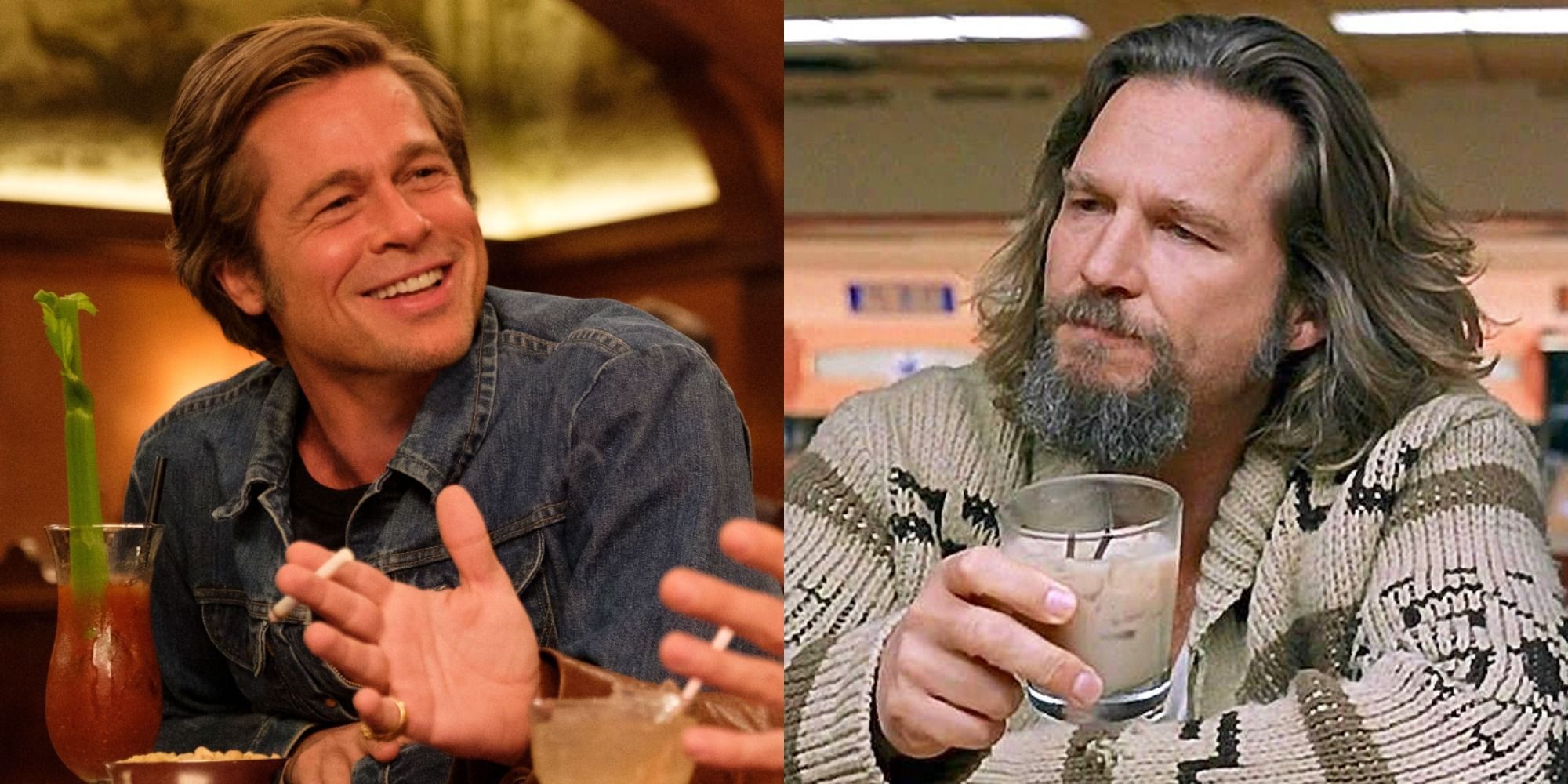 Split image showing Cliff in OUTH and The Dude in The Big Lebowski