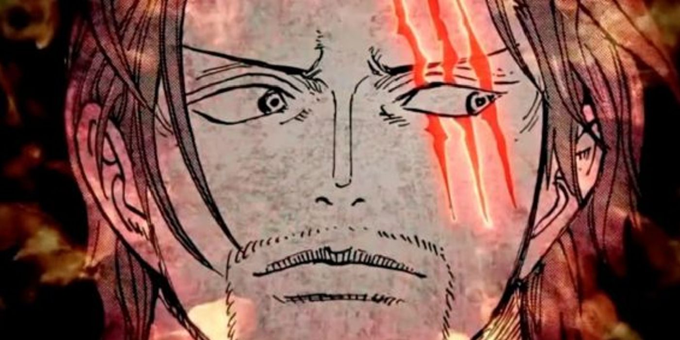A close-up of Shanks in One Piece