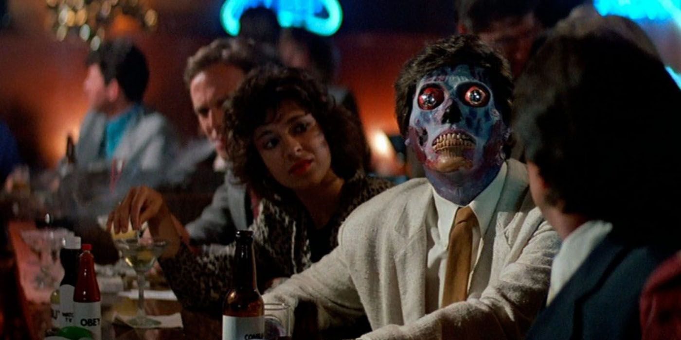 One of the aliens at a bar in They Live.
