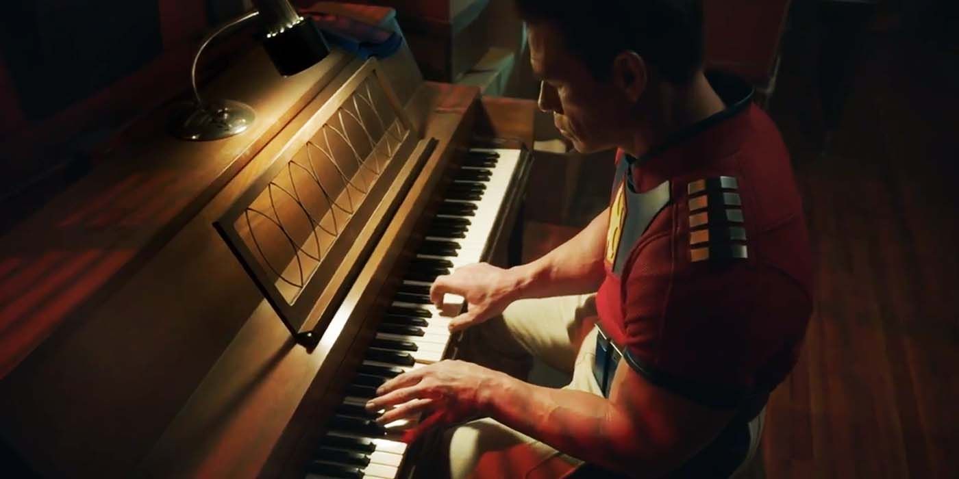 John Cena playing piano in Peacemaker