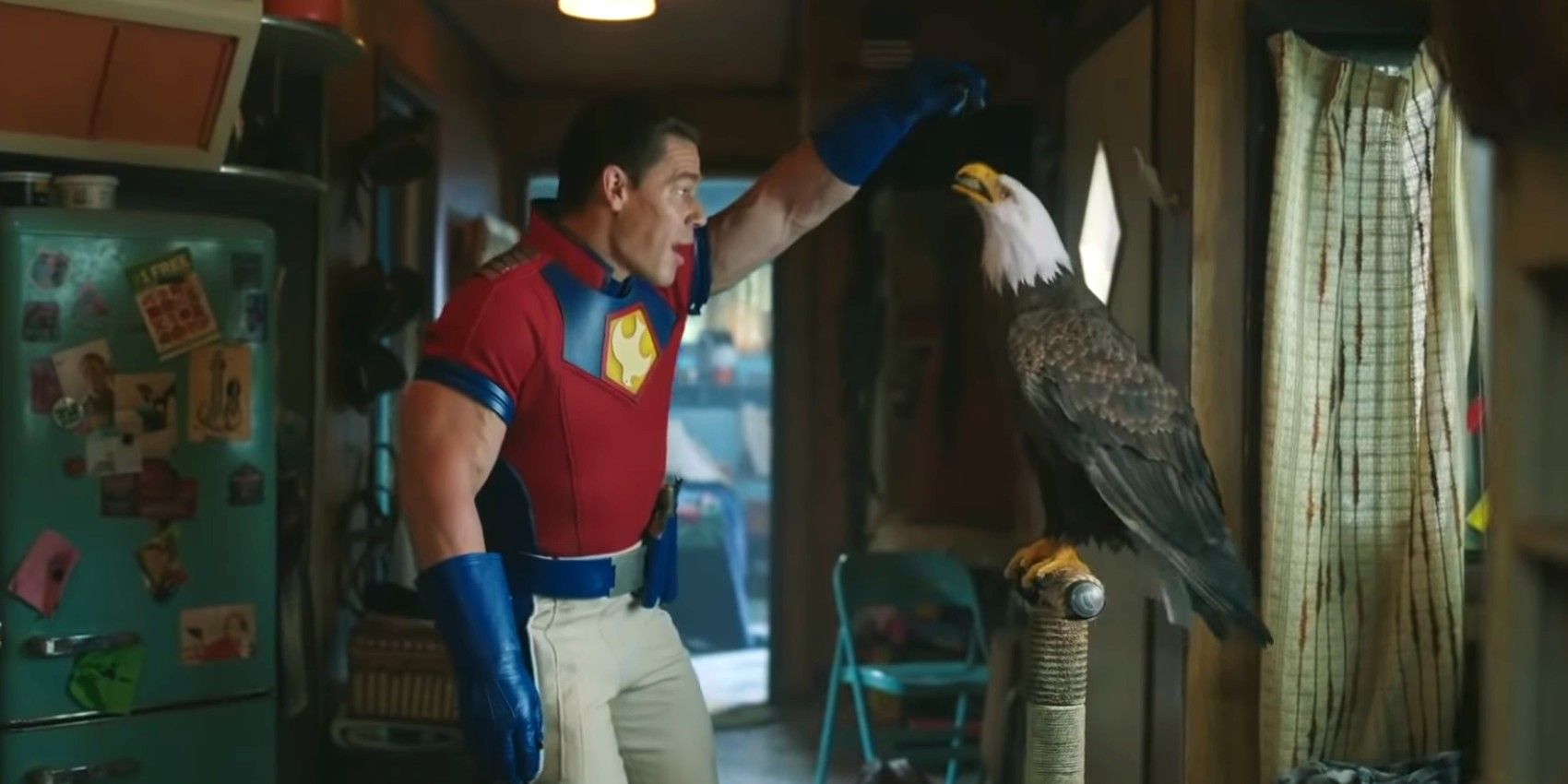 Peacemaker petting Eagly