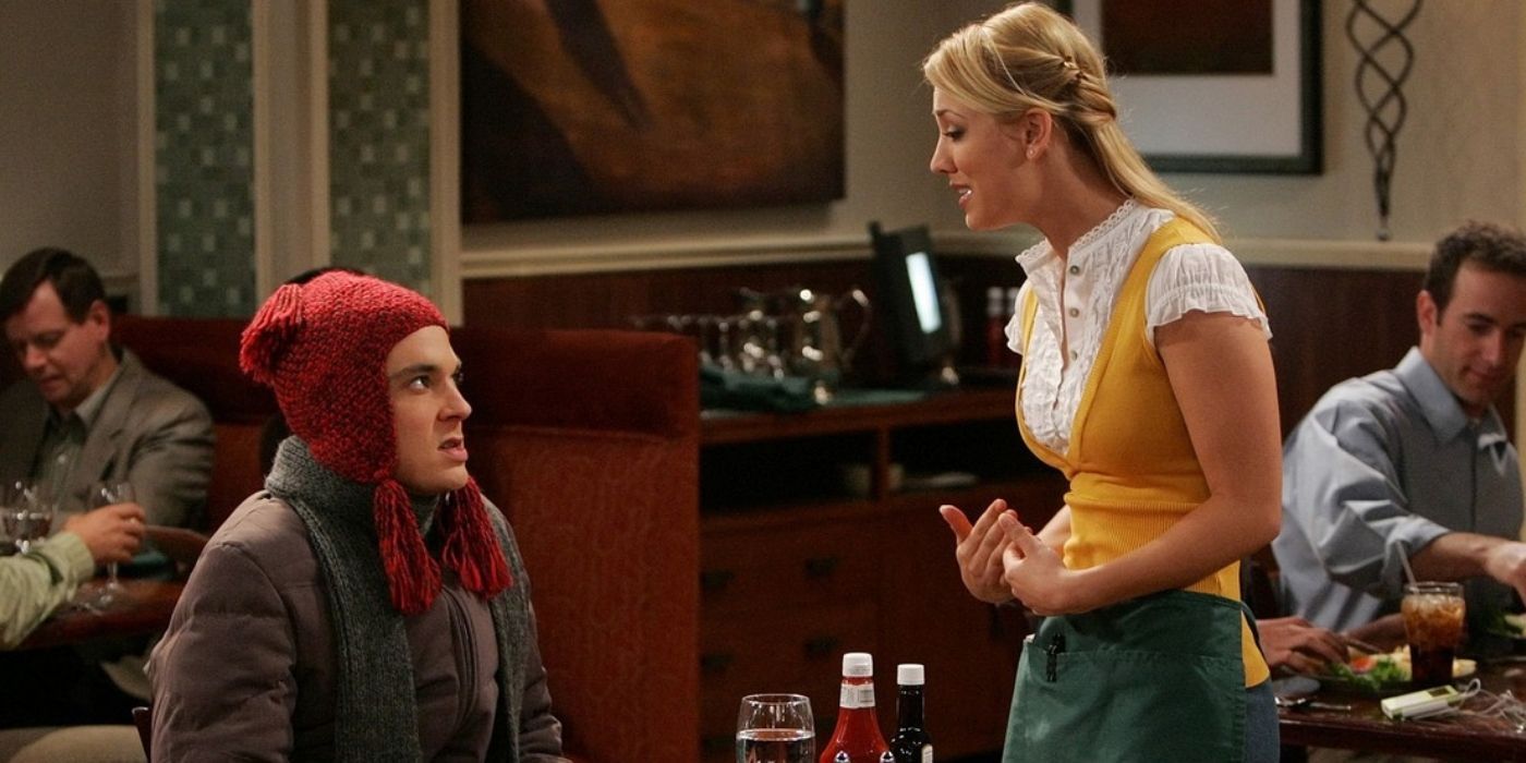 Penny waiting on a sick Sheldon on The Big Bang Theory