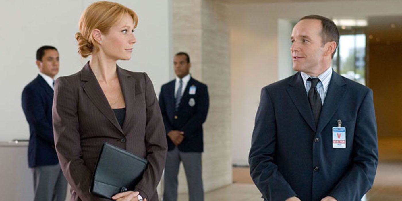 Phil Coulson talking to Pepper Potts.