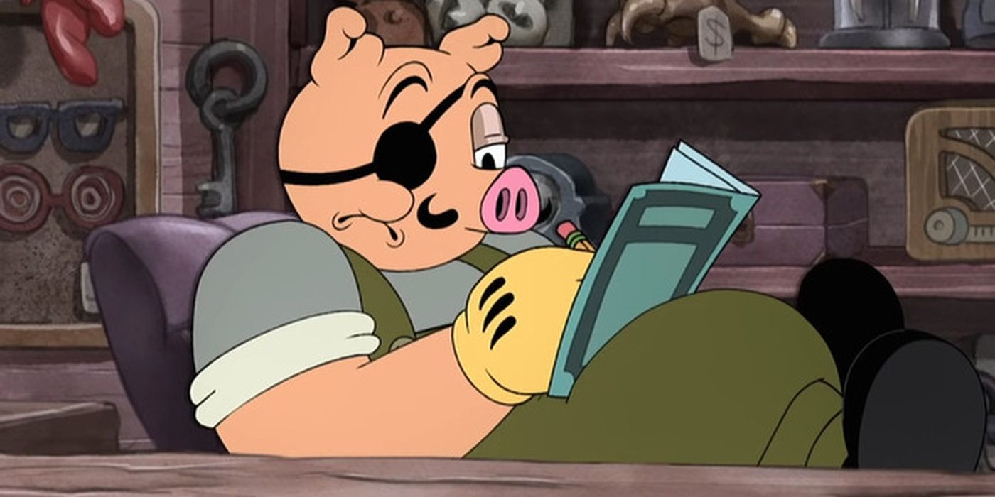 Porkrind reading in The Cuphead Show!