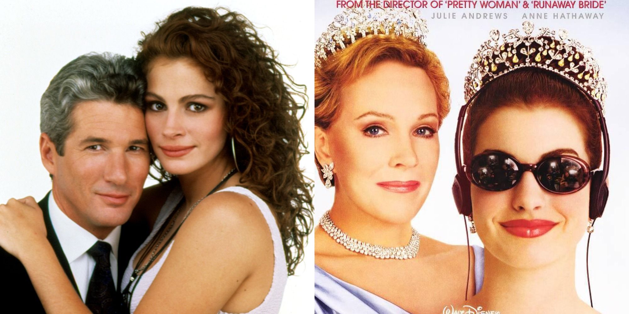 Split image showing Edward and Vivian in Pretty Woman and Clarise and Mia in The Princess Diaries