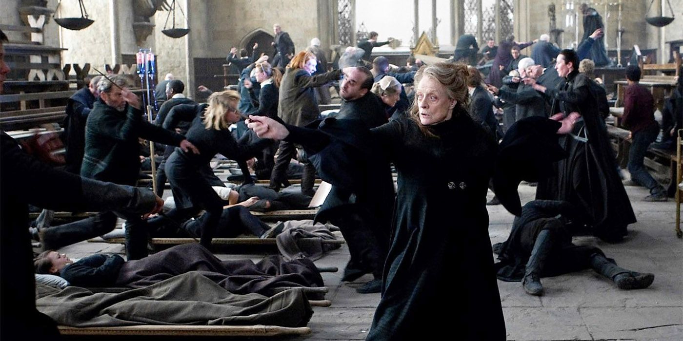 Professor McGonagall joins the battle in Harry Potter