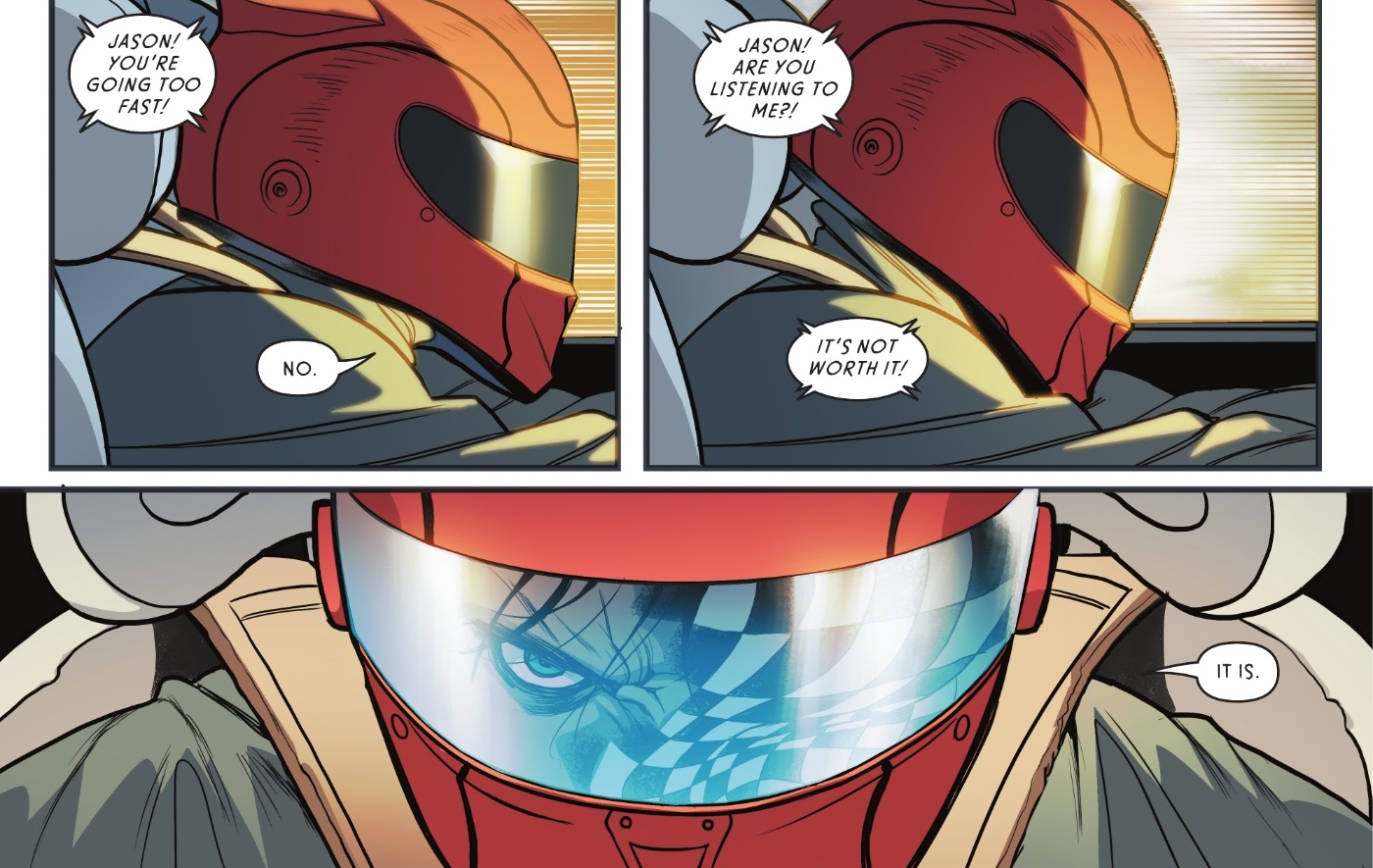Red Hood Jason Todd race car driver